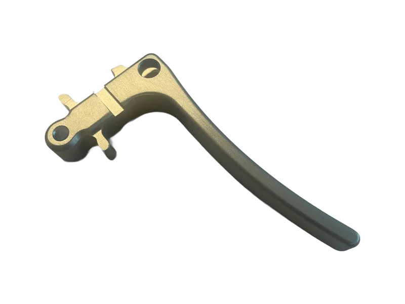 5-axis milled aluminium lever, anodised
